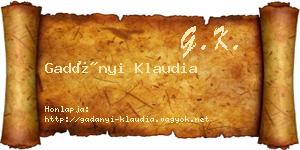 Gadányi Klaudia névjegykártya