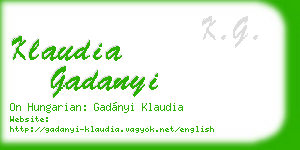 klaudia gadanyi business card